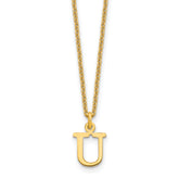 10KY Cutout Letter U Initial Necklace