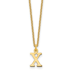10KY Cutout Letter X Initial Necklace