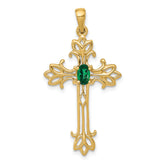 10k 5x3mm Oval Mount St. Helens cross pendant