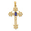 Oval Tanzanite Cross Pendant in 10K Yellow Gold, 5x3mm (1/4 ct.) - Sophia Jewelers