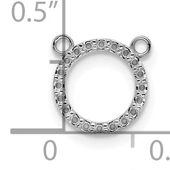 10k White Gold Open Circle Necklace w/out Chain Mounting