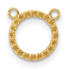 10k Open Circle Necklace w/out Chain Mounting