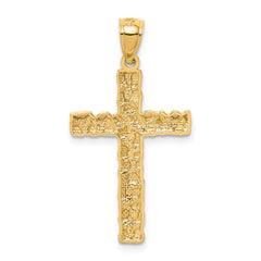10K Nugget Cross Pendant