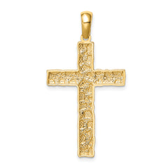 10K Nugget Cross Pendant