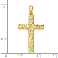 10K Nugget Cross Pendant