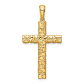 10K Nugget Cross Pendant