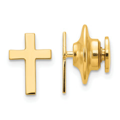 10k Polished Cross with 14k Tie Tac Post