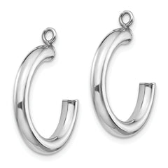 10k White Gold Polished Tube Hoop Earring Jackets