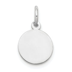 10K White Gold Plain .013 Gauge Circular Engravable Disc Charm