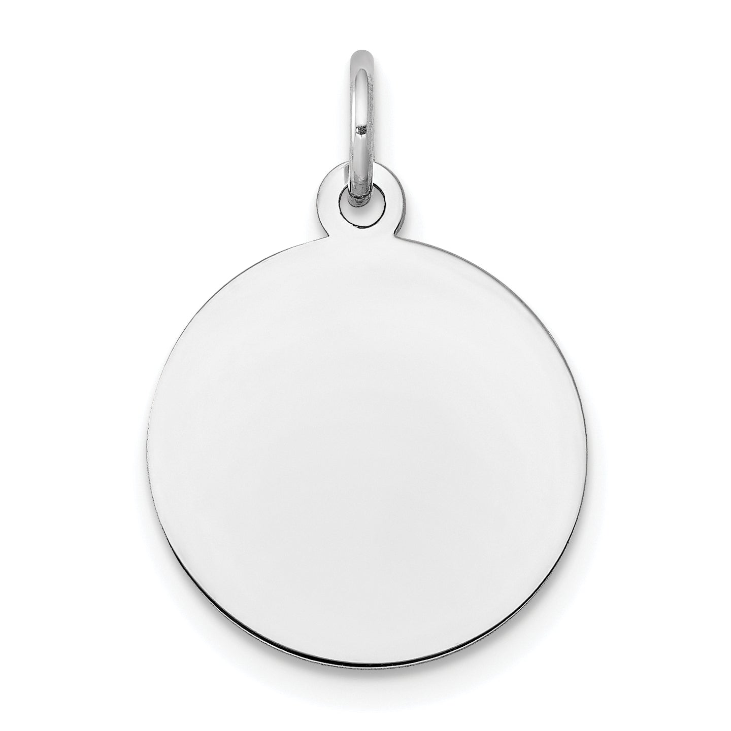 10K White Gold Plain .018 Gauge Circular Engravable Disc Charm