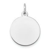 10K White Gold Plain .018 Gauge Circular Engravable Disc Charm