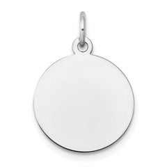 10K White Gold Plain .018 Gauge Circular Engravable Disc Charm