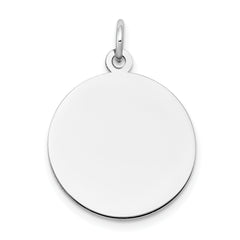 10K White Gold Plain .013 Gauge Circular Engravable Disc Charm