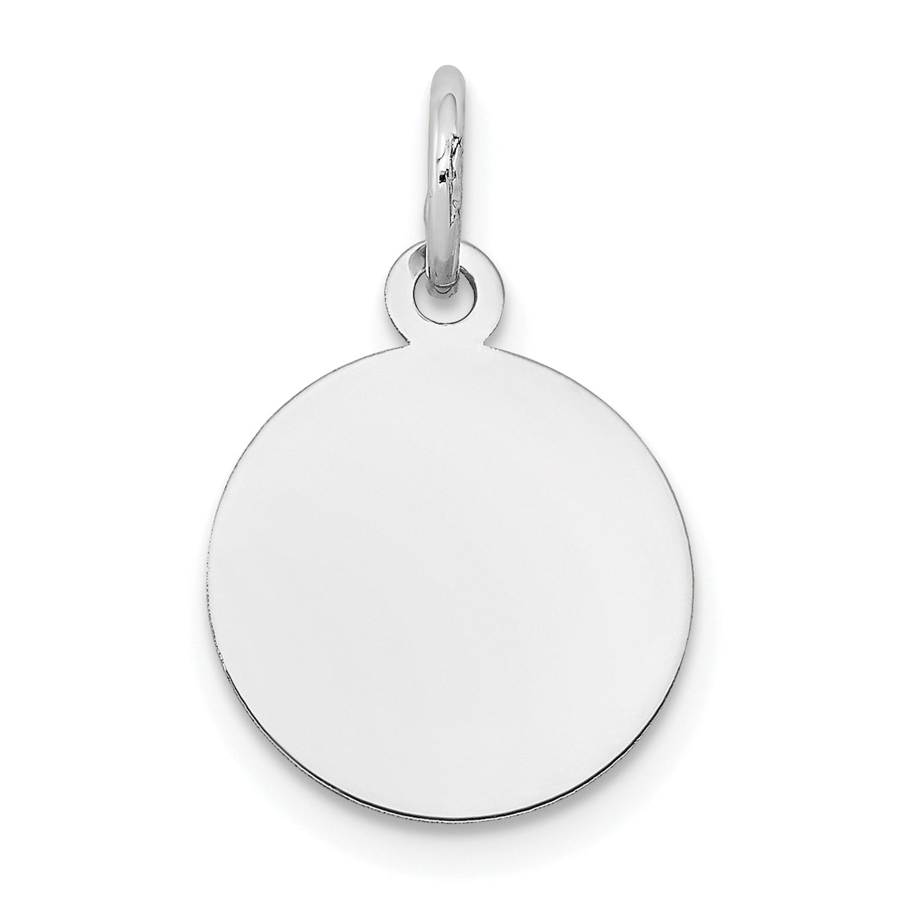 10K White Gold Round Disc Charm