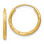 10k 1.5mm Satin Diamond-cut Endless Hoop Earrings