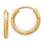 10k 2mm Satin Diamond-cut Endless Hoop Earrings