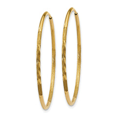 10k 1.25mm Diamond-cut Endless Hoop Earring