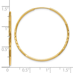 10k 1.25mm Diamond-cut Endless Hoop Earring