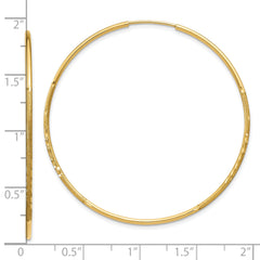 10k 1.25mm Diamond-cut Endless Hoop Earring