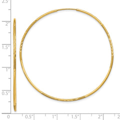 10k 1.25mm Diamond-cut Endless Hoop Earring