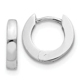 10k White Gold Polished Round Hinged Hoop Earrings
