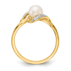 10k Diamond and FW Cultured Pearl Ring