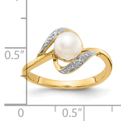 10k Diamond and FW Cultured Pearl Ring