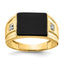 Men's Cushion Onyx & Diamond Ring in 10K Yellow Gold (0.02 ct. tw.), Size 10 - Sophia Jewelers