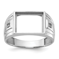 10K White Gold Men's ring Mounting (No Stone Included)