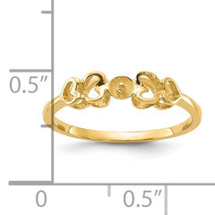 10K Polished Pearl Ring Mounting (No Stone Included)