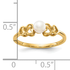 10K 4mm FW Cultured Pearl Ring