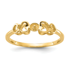 10K Polished Pearl Ring Mounting (No Stone Included)