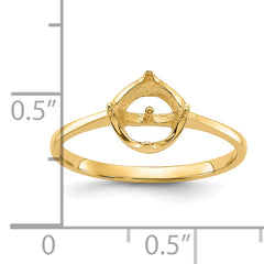 10K Polished Pearl Ring Mounting (No Stone Included)