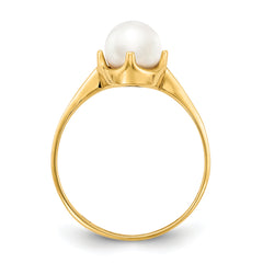 10K 6.5mm FW Cultured Pearl ring