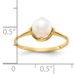 10K 6.5mm FW Cultured Pearl ring
