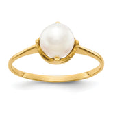 10K 6.5mm FW Cultured Pearl ring
