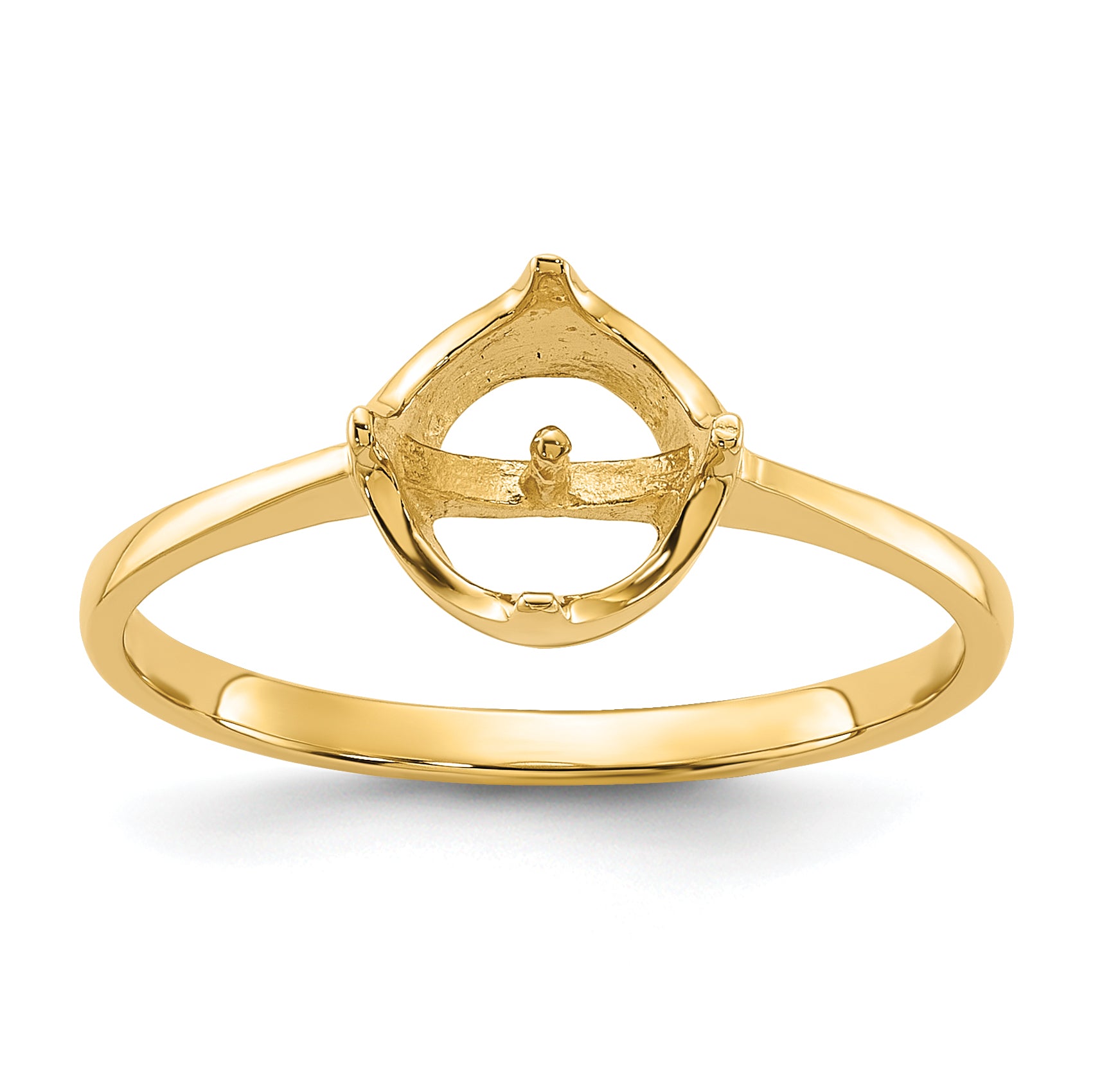 10K Polished Pearl Ring Mounting (No Stone Included)