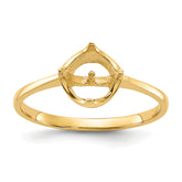 10K Polished Pearl Ring Mounting (No Stone Included)