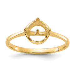 10K Polished Pearl Ring Mounting (No Stone Included)