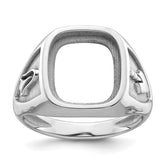 10k White Gold Men's Polished and Textured Masonic Ring Mounting (No Stones Included)