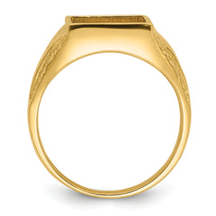 10k Men's Polished and Textured Masonic Ring Mounting (No Stones Included)
