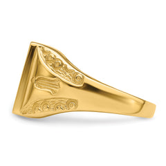 10k Men's Polished and Textured Masonic Ring Mounting (No Stones Included)