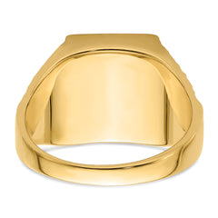 10k Men's Polished and Textured Masonic Ring Mounting (No Stones Included)