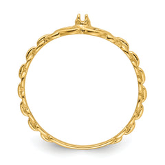 10K .01ct. Diamond Heart Ring Mounting (No Stones Included)