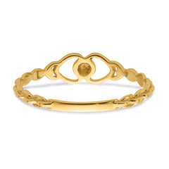 10K .01ct. Diamond Heart Ring Mounting (No Stones Included)