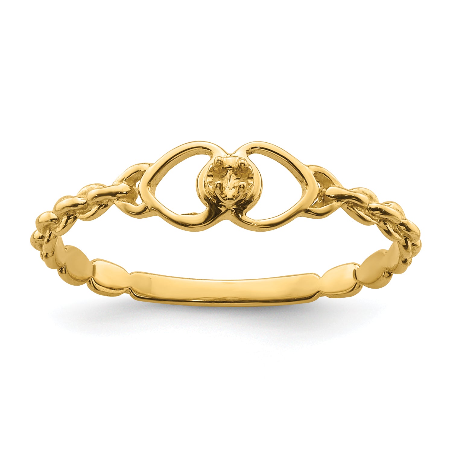 10K .01ct. Diamond Heart Ring Mounting (No Stones Included)