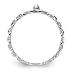 10K White Gold .01ct. Diamond Heart Ring Mounting (No Stones Included)