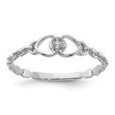 10K White Gold .01ct. Diamond Heart Ring Mounting (No Stones Included)