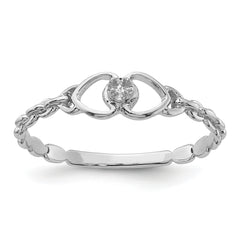 10K White Gold .01ct. Diamond Heart Ring Mounting (No Stones Included)