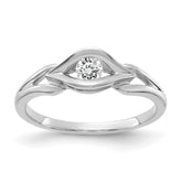 10K White Gold Polished AA Diamond ring